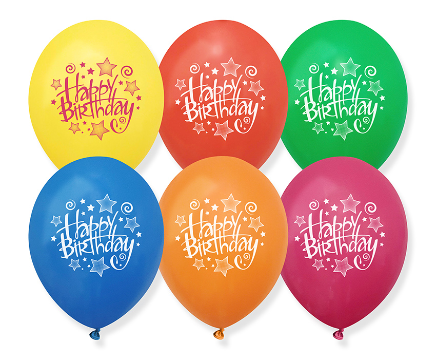 Шар с гелием, 30см "HAPPY BIRTHDAY"